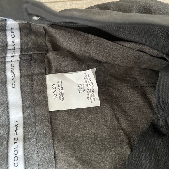 Haggar Cool 18 Pro Classic Fit Pleated Pants - Dark Gray - Picture 8 of 10